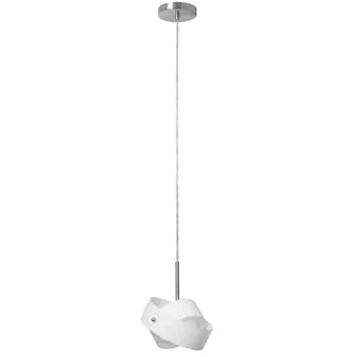 Single Pendant with Frosted Glass Satin Chrome Finish
