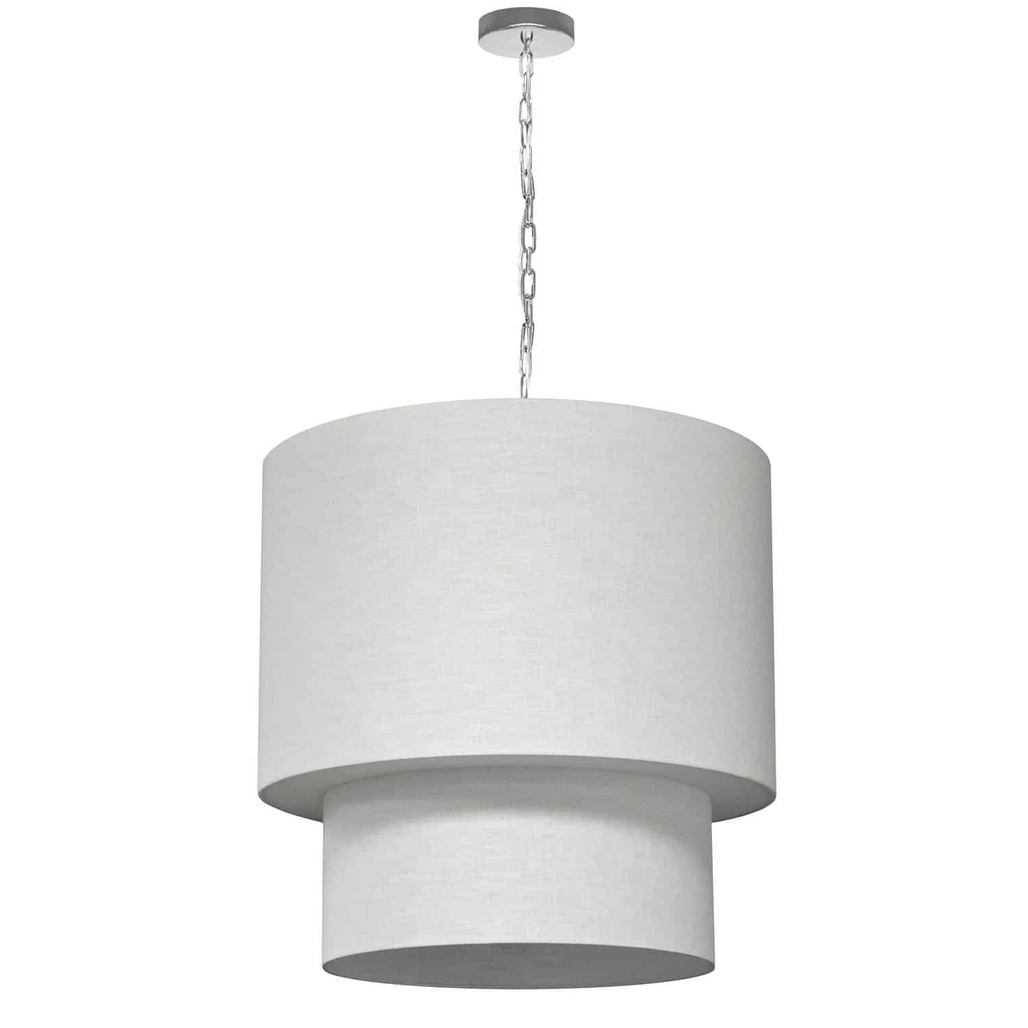Fabric drum lighting offers a look that can't be ignored, but is simple enough to blend in with strong modern and contemporary décor schemes. Clean lines and an elegant shape give it a luxurious appeal. A simple metal drop and frame is dominated by a fabric drum shade, with choices that include a Notched design with a strong linear appeal, sleek Slanted, and Tapered Drums. Options include both monochromatic designs and contrasting inner/outer shades for a more dramatic effect. With so many options and configurations from floor to pendant lighting, fabric drum lighting is the ideal way to unify the look of a modern home.