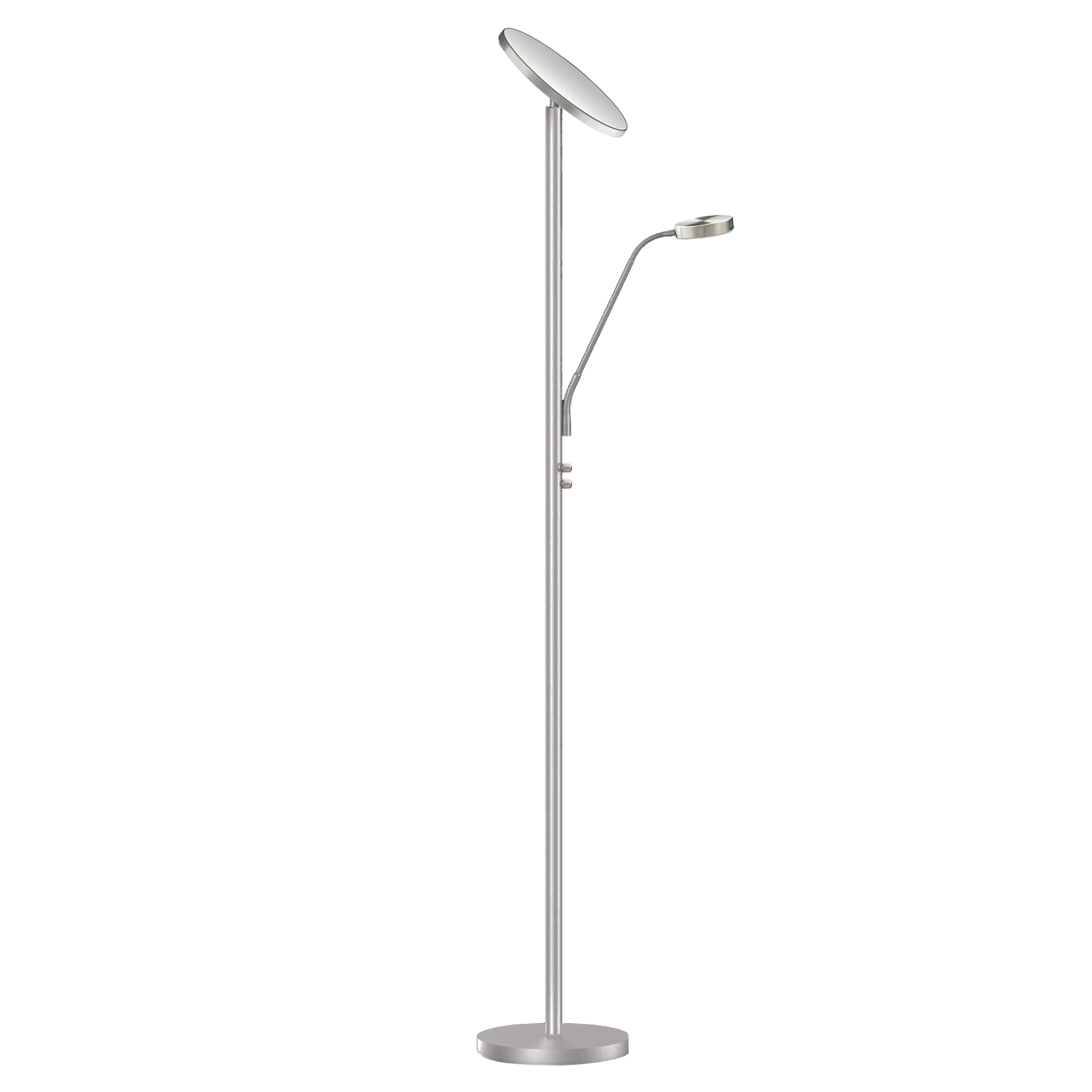 Mother and Son LED Floor Lamp, Satin Nickel Finish