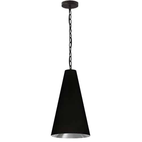 A chic silhouette gives the Anaya family of lighting a decidedly fashionable appeal. The elongated and tapered shape that dominates the design creates an elegant note of luxury. The stylish tapered drum shade covers a metal frame, and hangs from a chain drop. The fabric shade and metal base come in a variety of colorways, including monochromatic options, as well as those with contrasting colors on the inner and outer shade. Like the perfect accessory to an outfit, Anaya lighting adds a pop of designer style that blends easily into modern, contemporary or transitional furnishings.