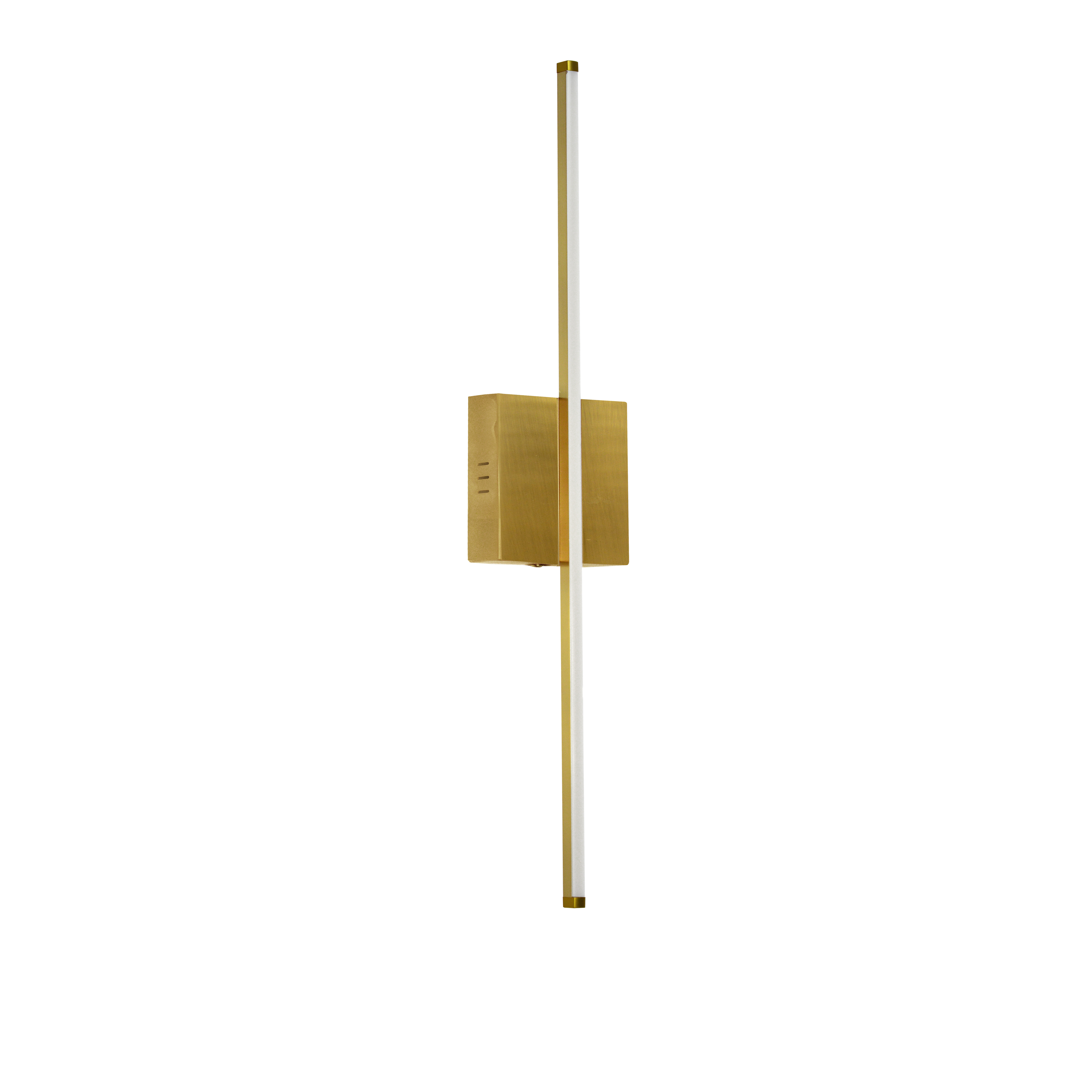 19W LED Wall Sconce, Aged Brass with White Acrylic Diffuser