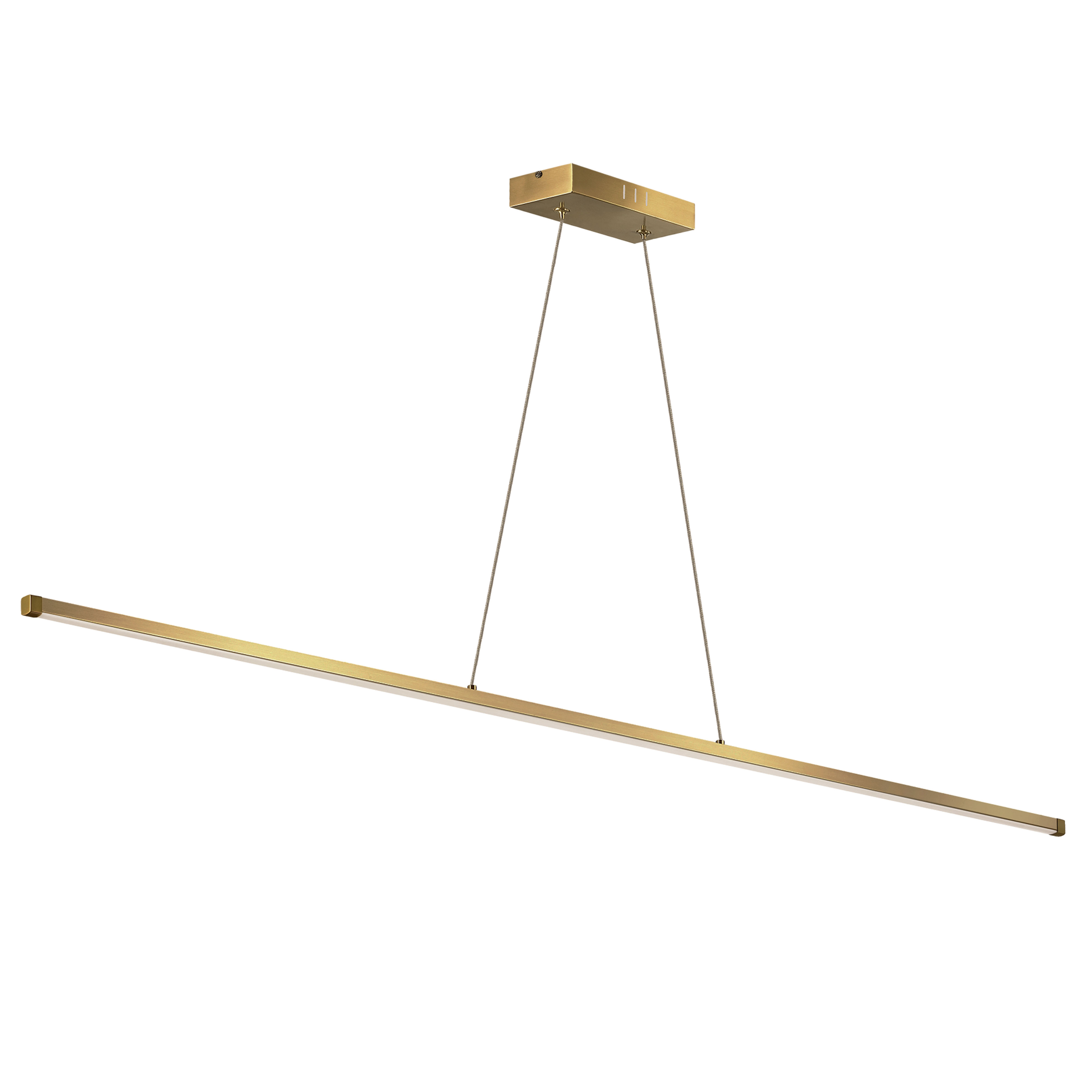30W LED Horizontal Pendant, Aged Brass with White Acrylic Diffuser