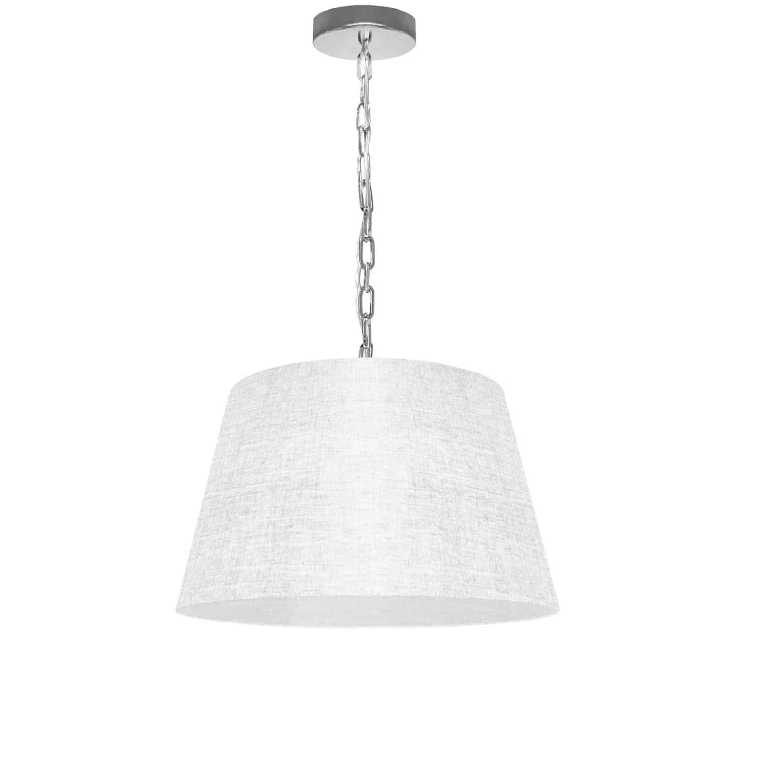 1 Light Brynn Small Pendant, White/Clear Shade, Polished Chrome