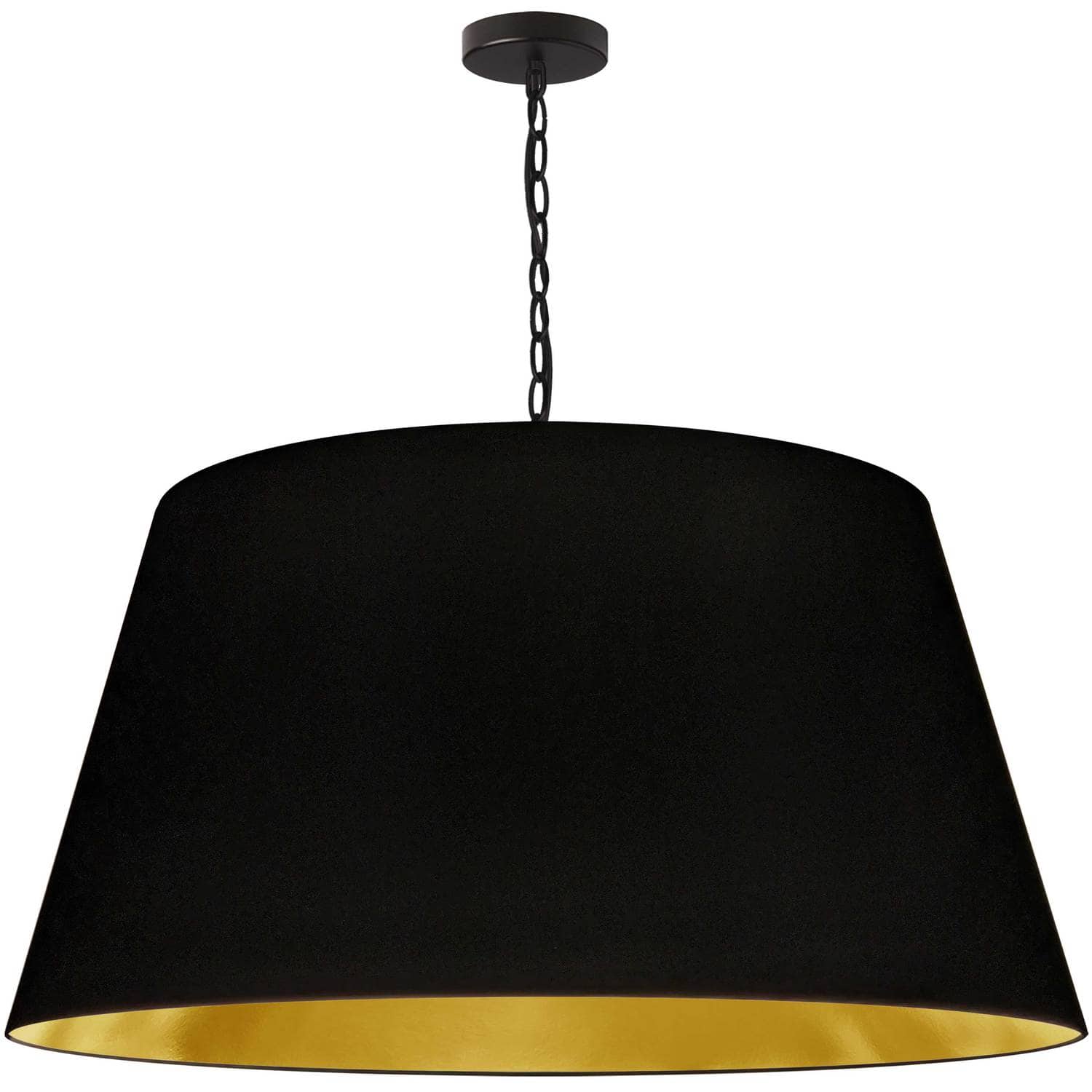 1 Light Brynn X-Large Pendant, Black/Gold Shade, Black