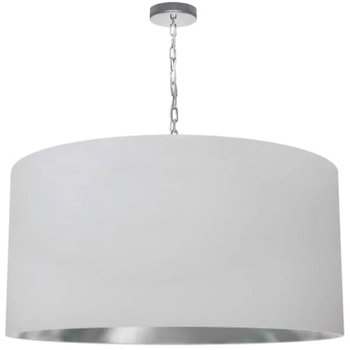 Braxton lighting adds a classic outline to your modern, minimalist or transitional furnishings. It blends traditional design elements with clean modern lines for a versatile appeal. The metal chain drops to a fabric drum shade, with available contrasting or monochromatic inner and outer surface. It adds a multi-dimensional effect to the simple drum shape. The Braxton family of lighting combines sleek style with a substantial silhouette that will draw the eye in living and dining rooms, bedrooms or main hallways.