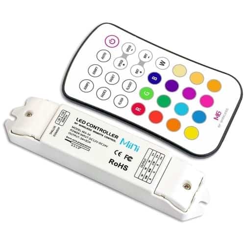 RF Wireless RGB Controller Kit with 6 Modes Loop for LED Strip Light, MAX 216W for 24VDC input.
