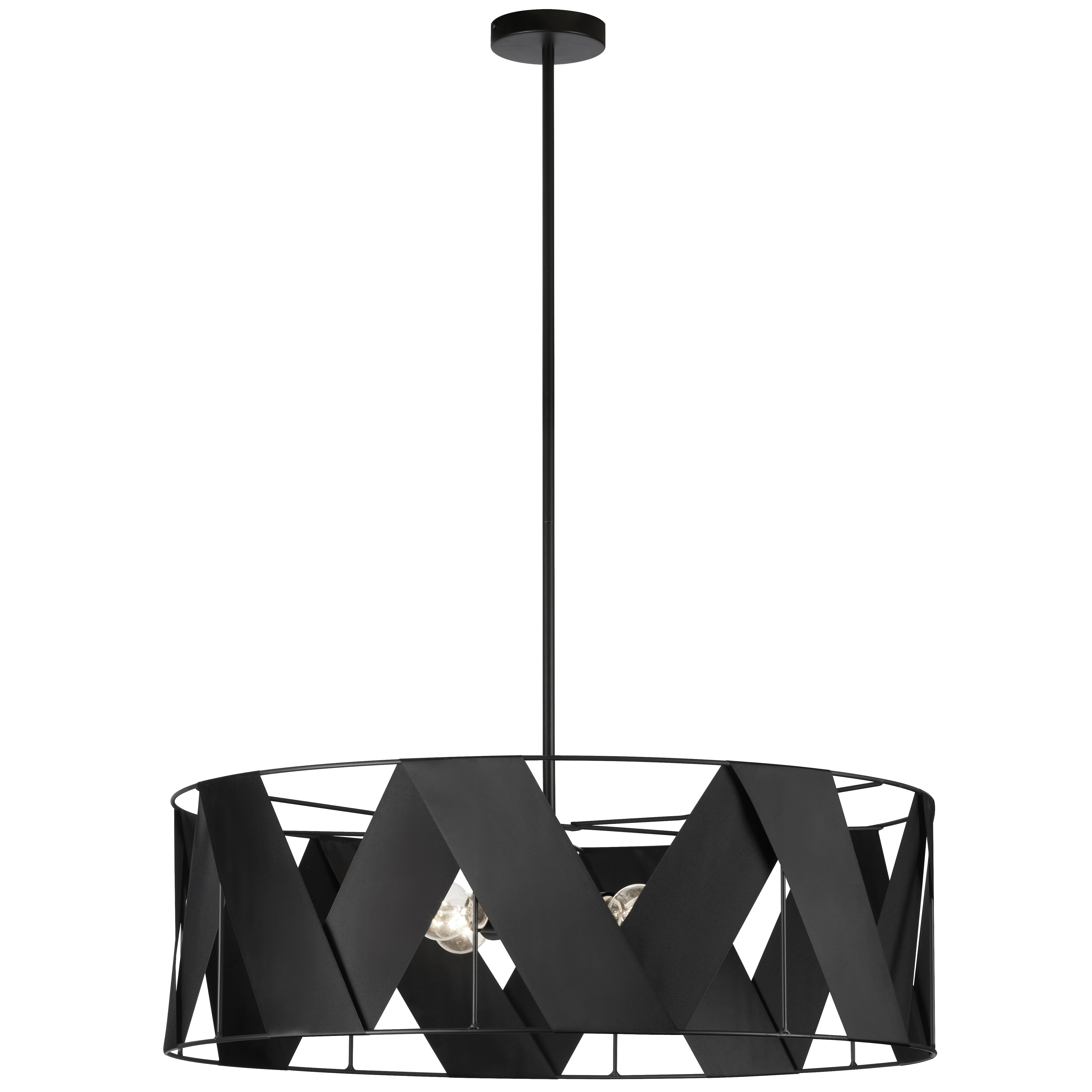 The Cardano family of lighting exudes a confident sense of style that will become a center of attention anywhere you place it. Combining elements of early to mid-century design with sleek modern flair and materials, it's a look that will enhance transitional or modern décors. A metal frame drops to hold a drum style shade with a ribbon mat in two different configurations, one open with a linear effect, the other woven into a solid, textural finish. The sophisticated attention to detail draws the eye. Cardano lighting can unify your home with singular panache, using the open design for kitchens and other areas where bright light is preferred, and the woven format for more subtle lighting.