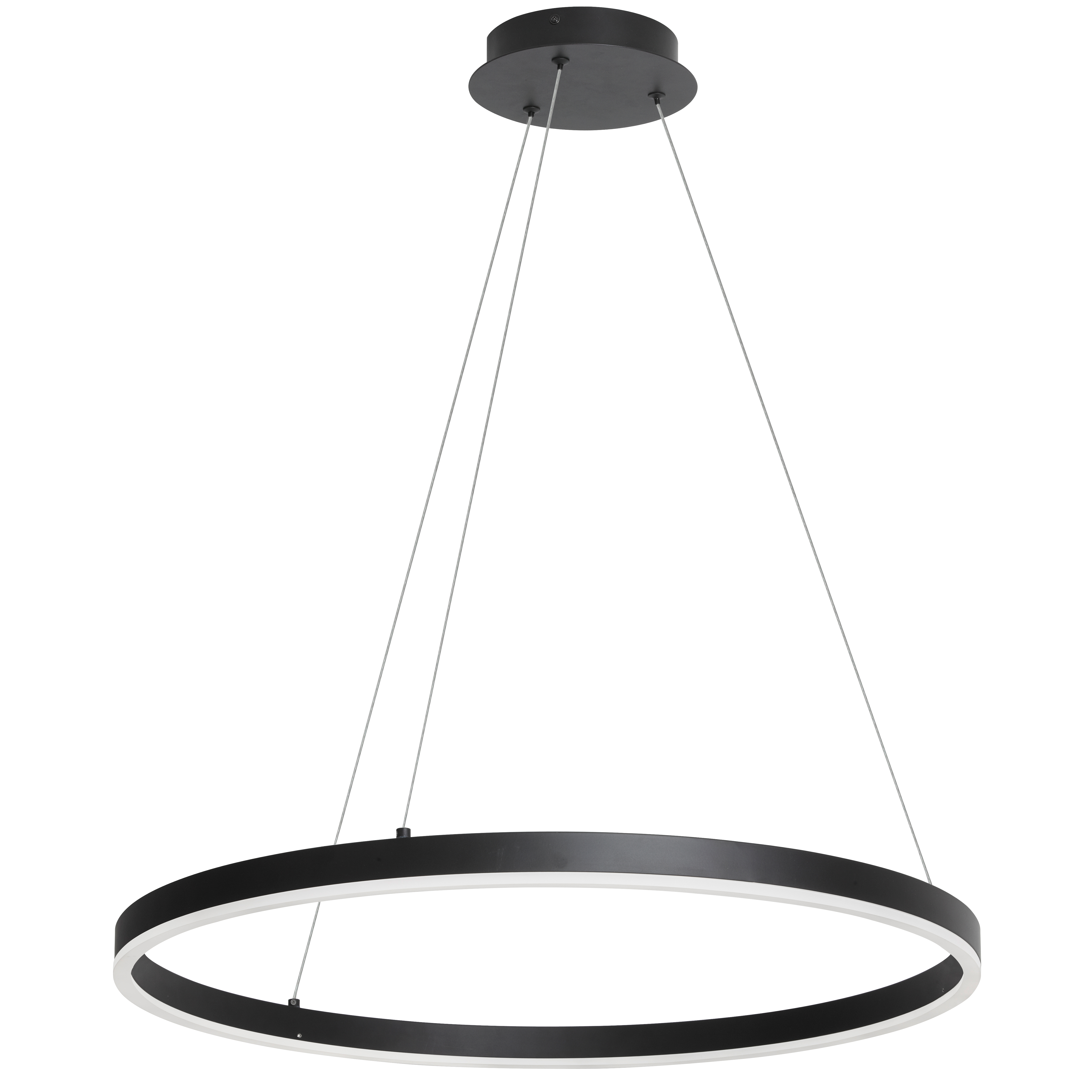 Featuring subtle, face-friendly lighting in a design with a simple and circular appeal, the Circulo family of lighting adds curves to minimalist and modern furnishings.  The airy design comes in one or two tier configurations, with a metal base in your choice of finish, all with a white acrylic diffuser along the inside of the circular shade. Cable drops secure the design in place.  Eye-catching without becoming overbearing, the Circulo family of lighting comes in various sizes suitable for any room of your home, including hallways.