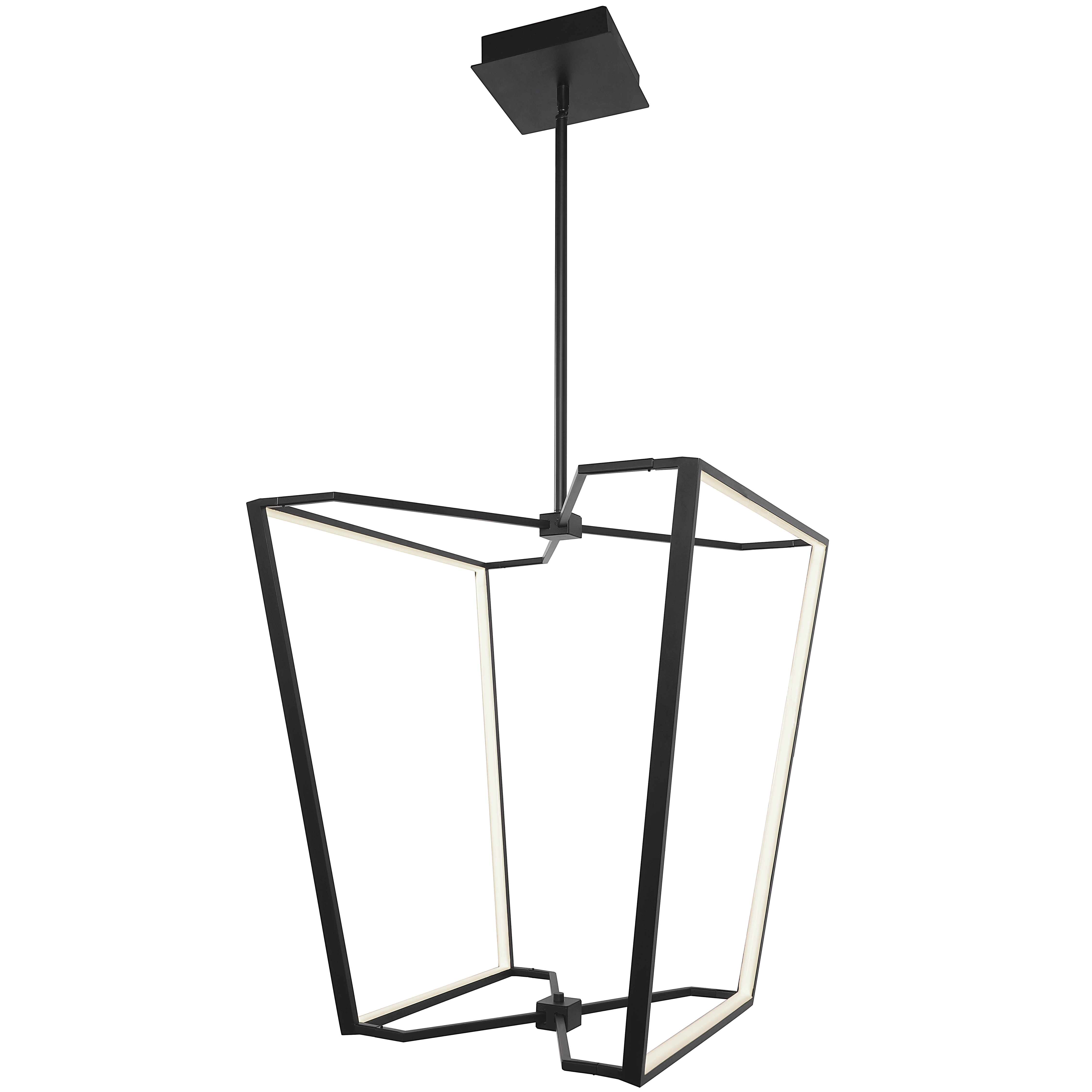 An unusual silhouette draws the eye to the Curant family of lighting. A modernist shape with a relatively small footprint makes it suitable for main areas such as the living or dining rooms, or a hallways that you'd like to accent.  The unique and airy open frame is crafted in metal in a choice of finish, with a white silicone diffuser along the inside edge to create soft ambient lighting.  The design is eye-catching in a minimalist mode that won't compete with furnishings or your overall design scheme.