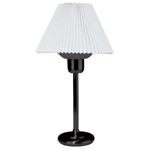 Black Table Lamp, White Shade, Frosted Glass Diffuser