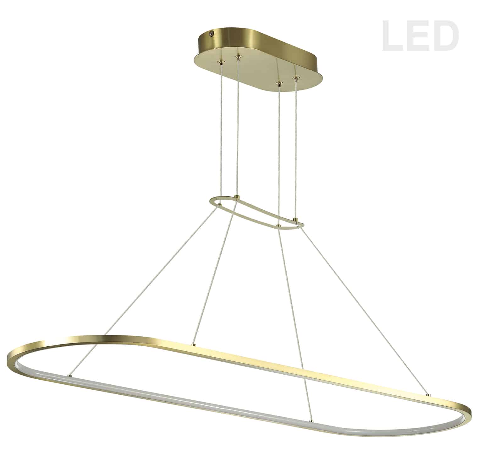 46W Horizontal Pendant, Aged Brass with White Diffuser