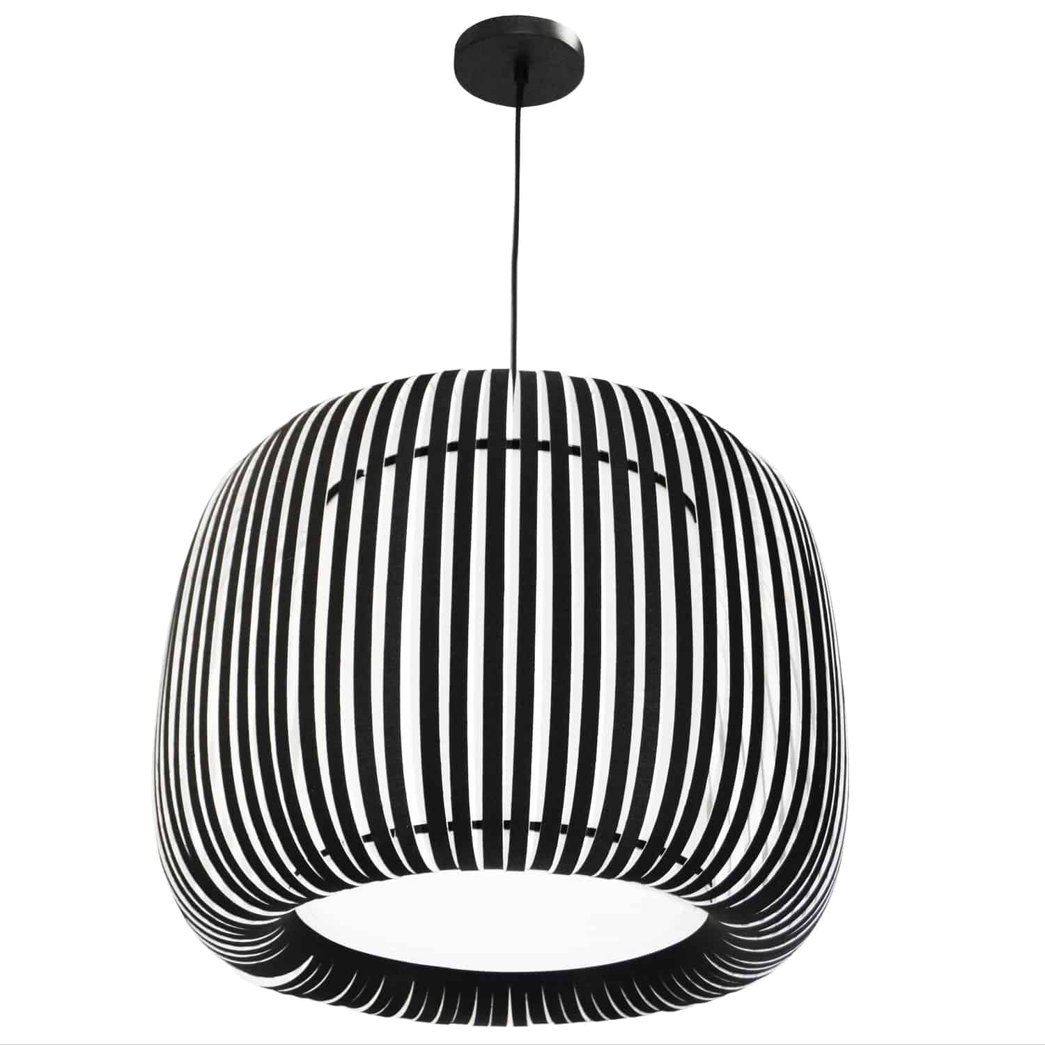 The Mia family of lighting has a noticeably chic sense of style, with a high fashion appeal that comes down to the details. With a footprint big enough to grace any major room of your home, its openwork design will complement rather than overshadow mid-century to contemporary décors. The fabric shade is based on a rounded drum shape, with a slatted construction around the light housing. It creates an eye catching pattern that will showcase the furnishings around it. Mia lighting, with its generous proportions and artistic flair, combines elements of past and present for a timeless look.