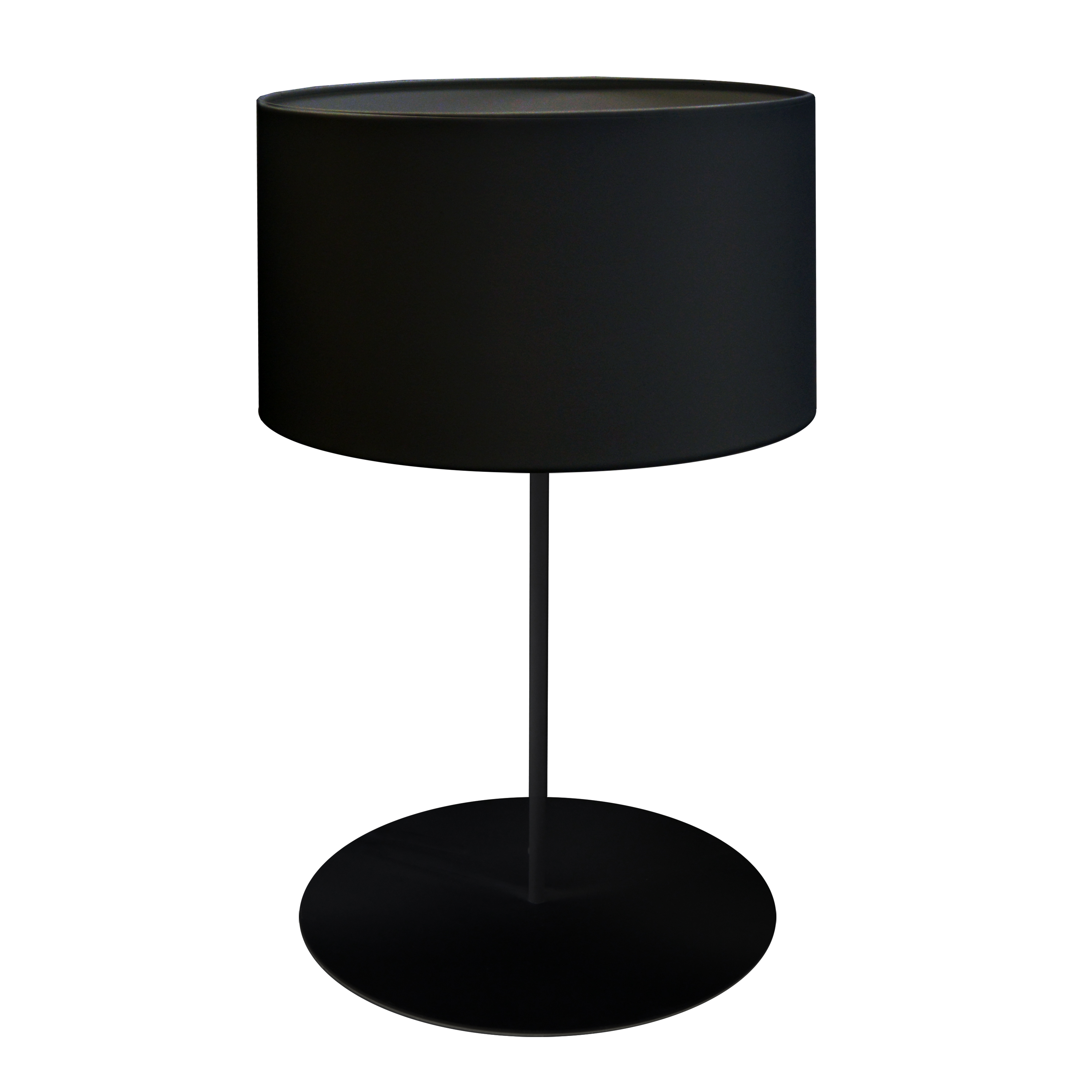 1LT Drum Table Lamp, w/ JTone Black Shade, MB — Dainolite