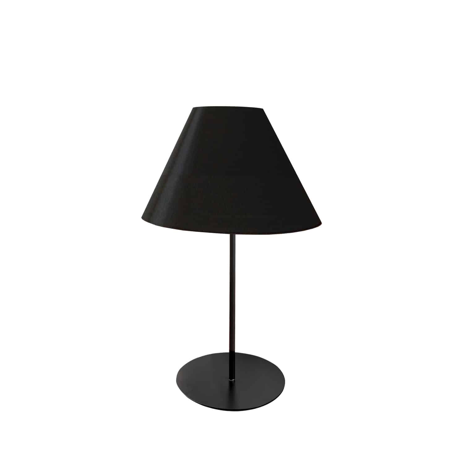 1 Light Tapered Table Lamp with Black Shade   