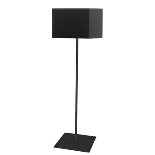 1LT Slope Floor Lamp, Black Shade, Black