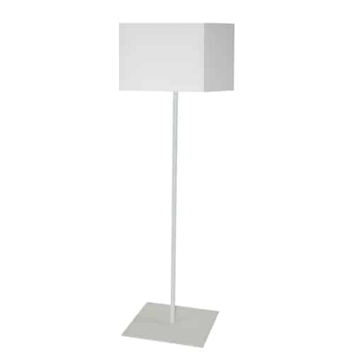 1LT Slope Floor Lamp, White Shade, Black