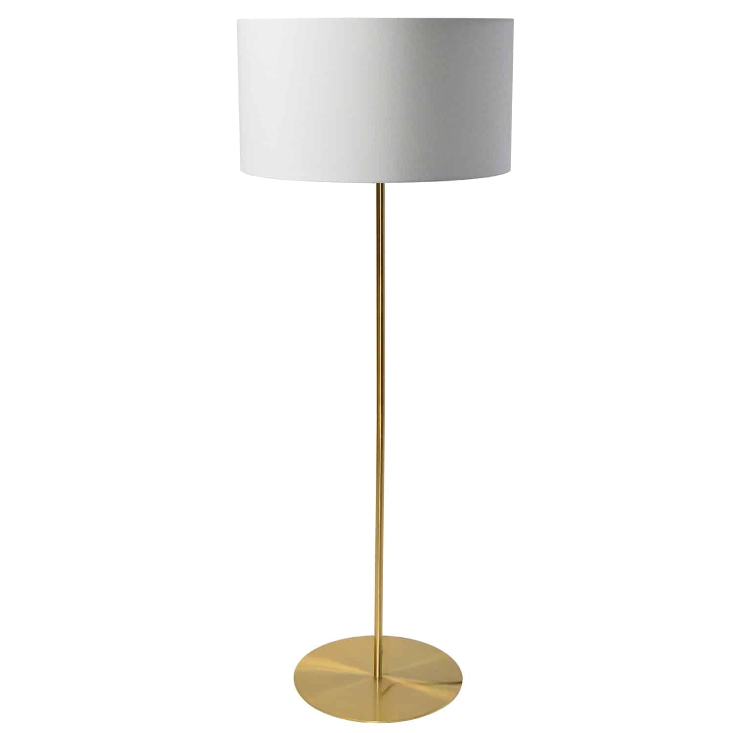 1LT Drum Floor Lamp w/ JTone White Shade AGB — Dainolite