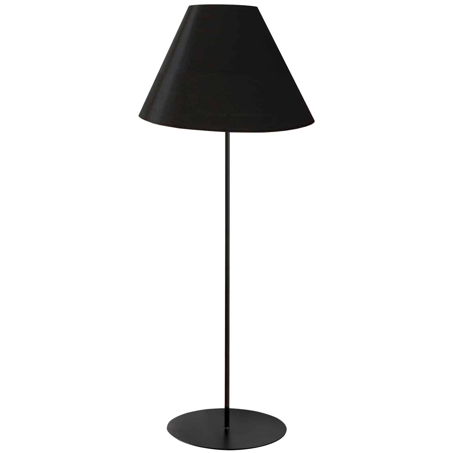 The Maine family of lighting is characterized by a simple silhouette and geometric appeal. Available in floor or table configurations, the look is stylishly simple, and based on contrasting proportions. A round metal base holds a slim rod and frame for a fabric shade. The hardback shade is available in a range of shapes and colors from a simple to tapered drum or cone shade. The look is classically contemporary, with clean lines that will enhance the furnishings in your bedroom, living room or office space.