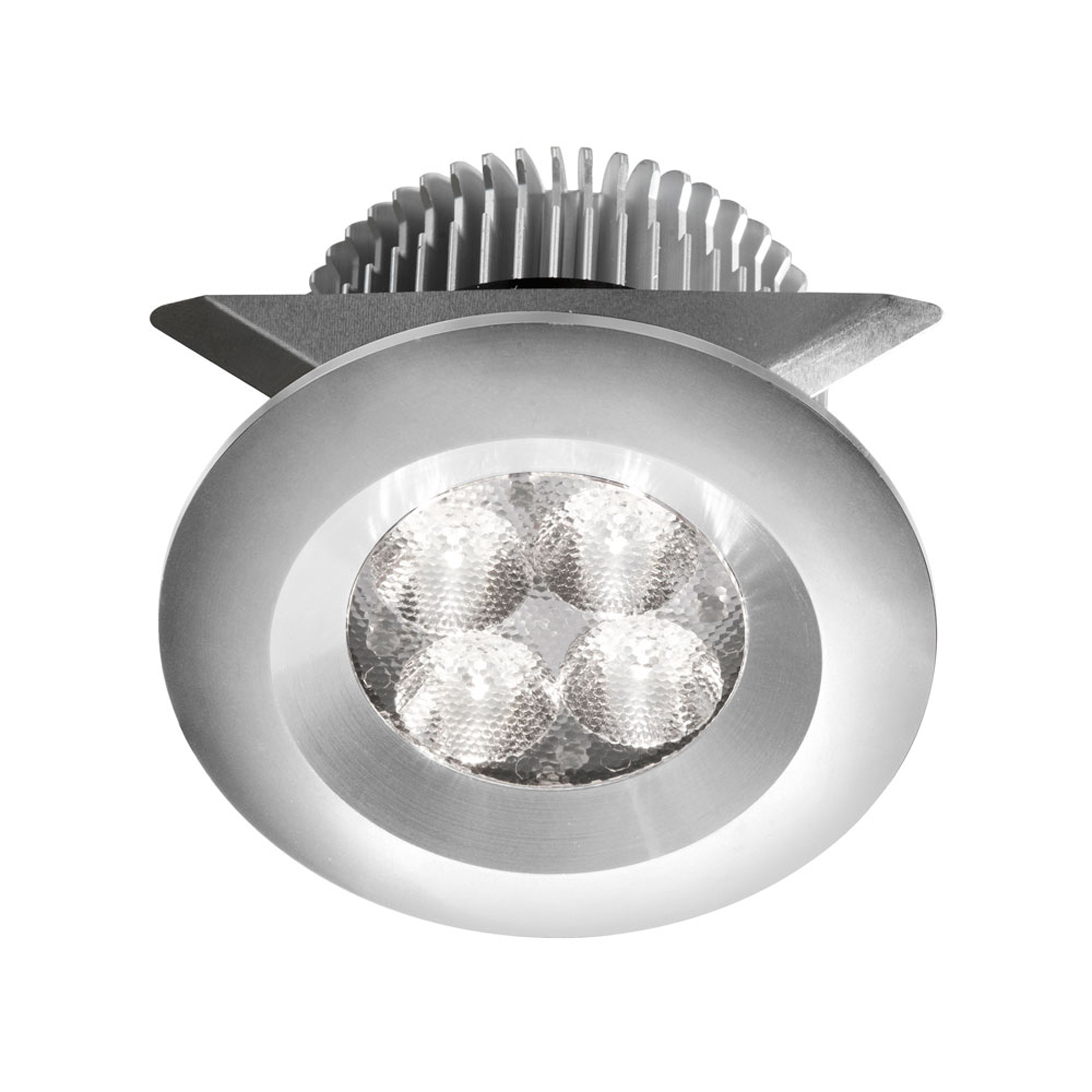 Aluminum 2x4W 3000K, CRI80+, 25° beam, 24VDC input with Male Connector, 18" Lead wire, D70xH50 mm, Dimmable.