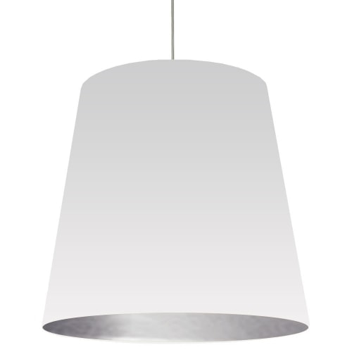 1 Light Tapered Drum Pendant with White on Silver Shade