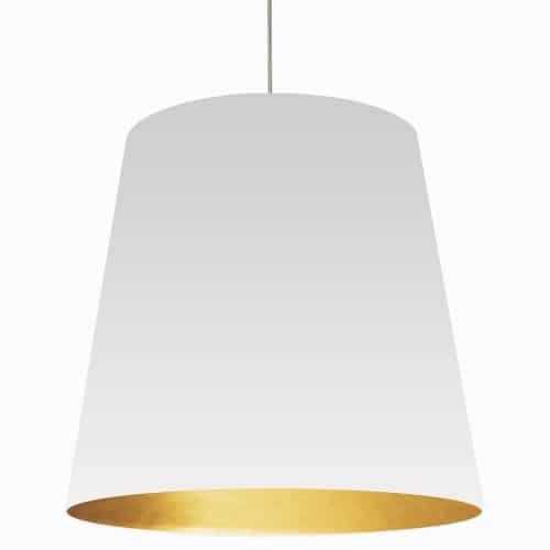 1 Light Tapered Drum Pendant with White on Gold Shade
