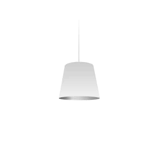 1 Light Tapered Drum Pendant with White on Silver Shade