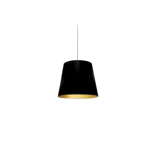 1 Light Tapered Drum Pendant with Gold on Black Shade