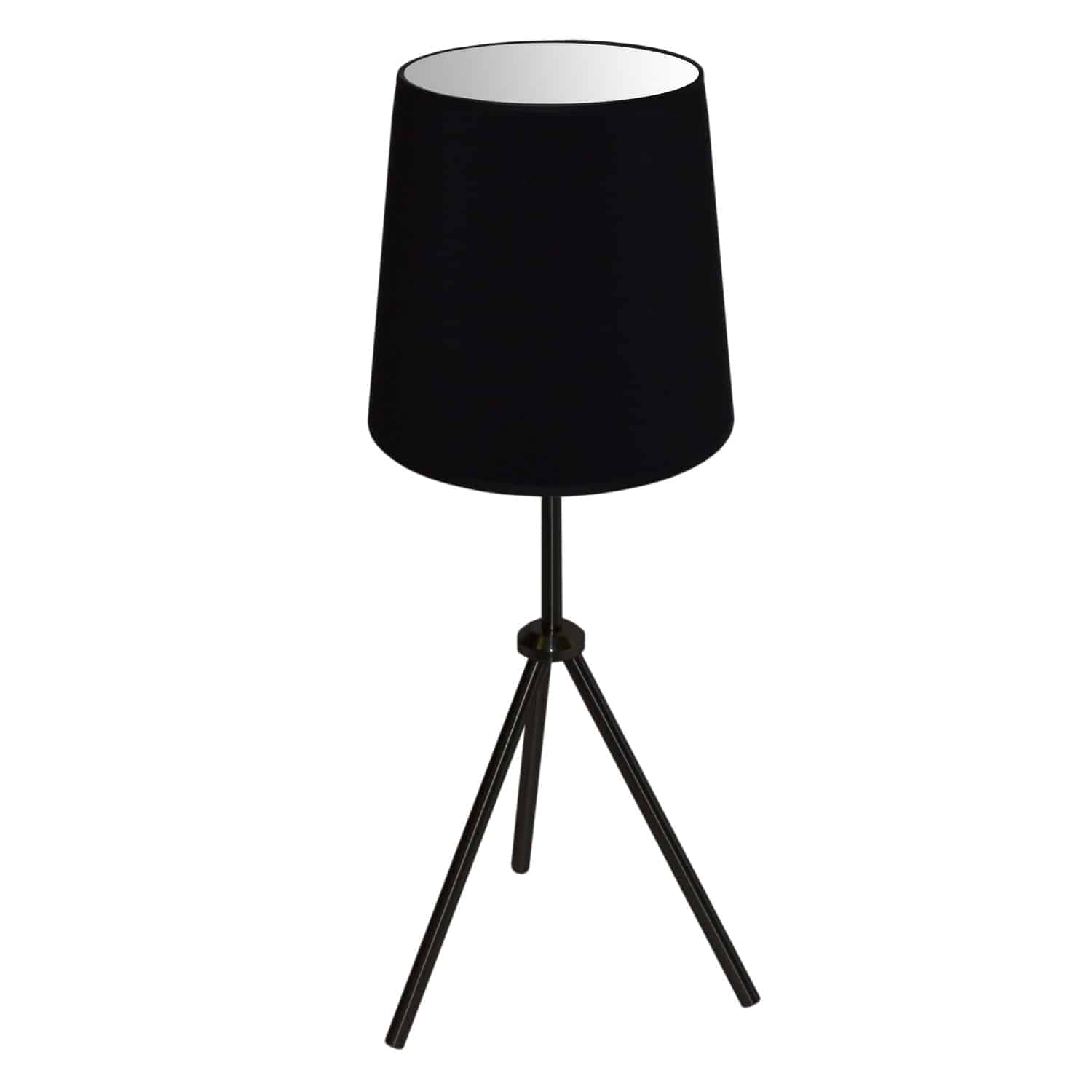 1 Light 3 Leg Drum Table Fixture w/Black Shade