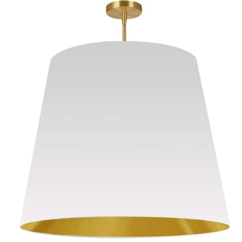 1 Light Oversized Drum Pendant X-Large White/Gold Shade