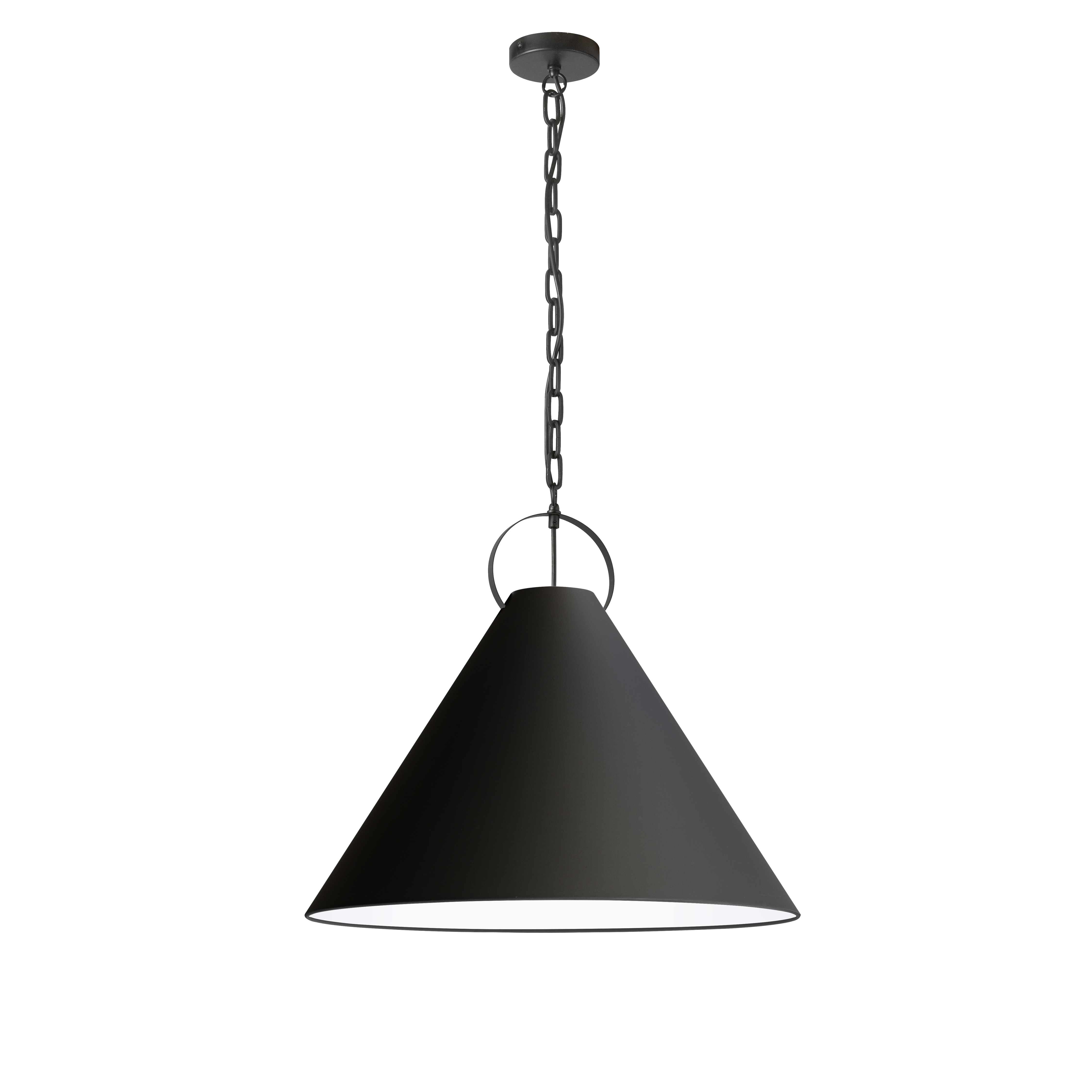 The Princeton family of lighting features a stylish profile that draws the eye. With its refined proportions and sense of detail, it comes in a range of sizes to suit any size room. A metal chain drop incorporates a circular element of the frame that encompasses the tapered end of the fabric drum shade. With color combinations from fashionable monochromatic to strikingly artful contrasts, it's a versatile look for contemporary homes. Princeton lighting adds a touch of elegance and luxury to kitchens and dining rooms, and sets a chic tone for the foyer of your home.