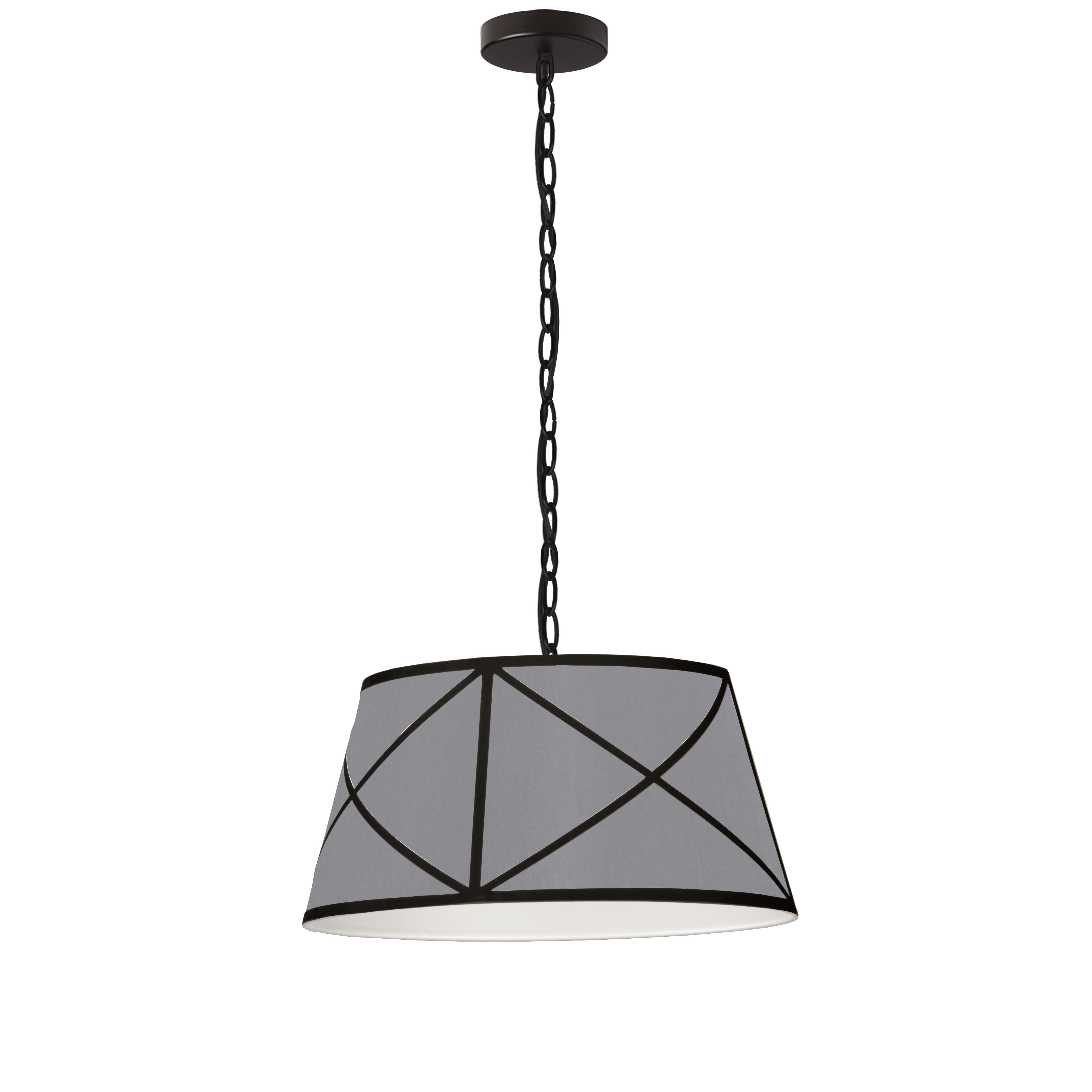 1LT Incandescent Pendant, MB w/ GRY & BK Shade