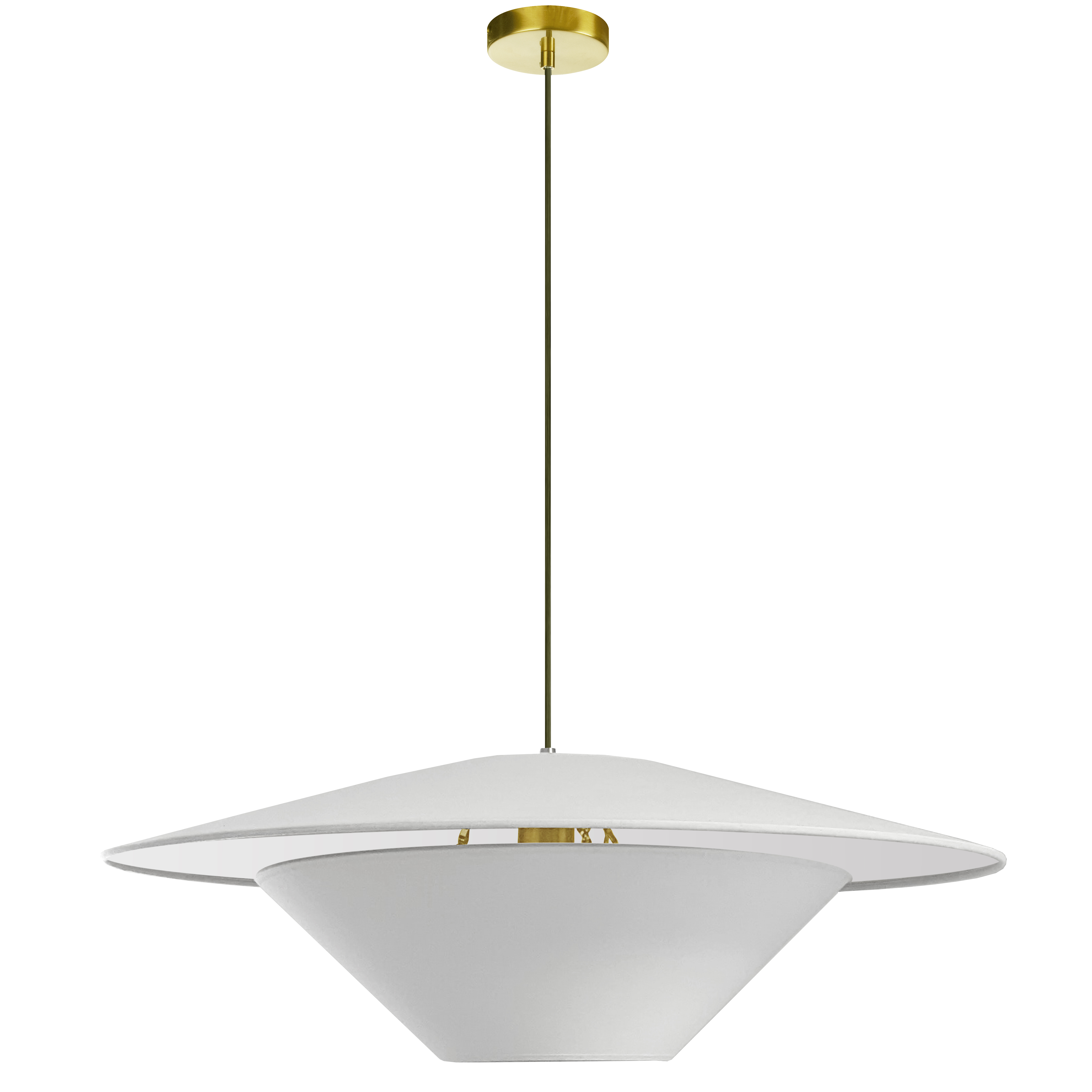The Poseidon family of lighting features an uncommonly stylish two tier design. It creates a dimensional effect that draws attention while complementing your fashionable modern furnishings. The metal frame in your choice of finish is discrete, leaving the spotlight to the two tiered fabric shade, each tier constructed at a different angle for eye-catching style. Options include contrasting inner and outer finishes, for a variety of dramatic and chic looks. Poseidon lighting will add a noticeable pop of couture design in a foyer, dinette or office setting.