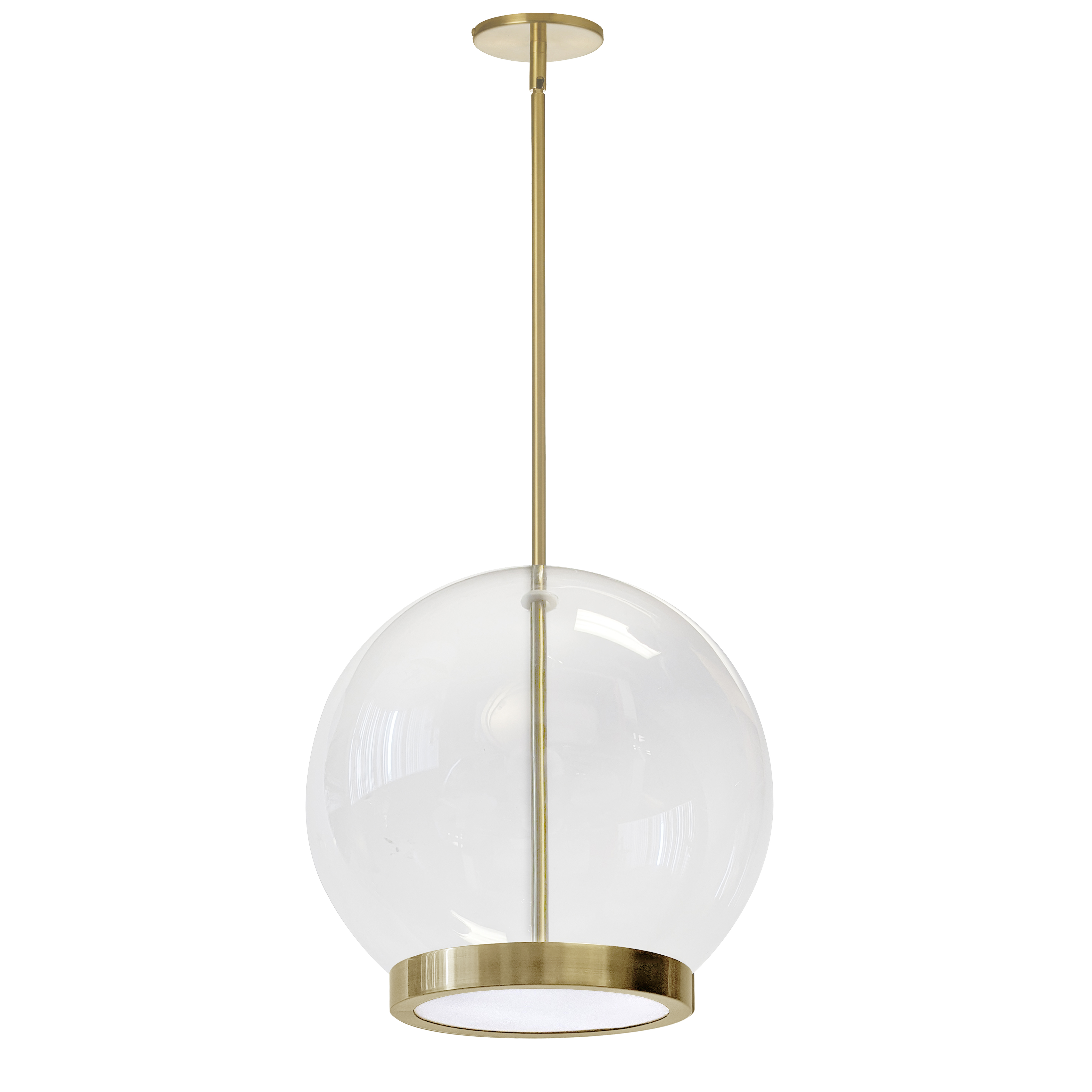 The Picotas family of lighting draws the eye upwards, and towards the furnishings around it, with its unique style. The design focuses on a large glass globe at its center. The metal frame in your choice of finish provides a contrast, holding the globe in a circular housing from below. It's a unique take on lighting that emphasizes the elegance of the sphere with a contemporary artistic edge.