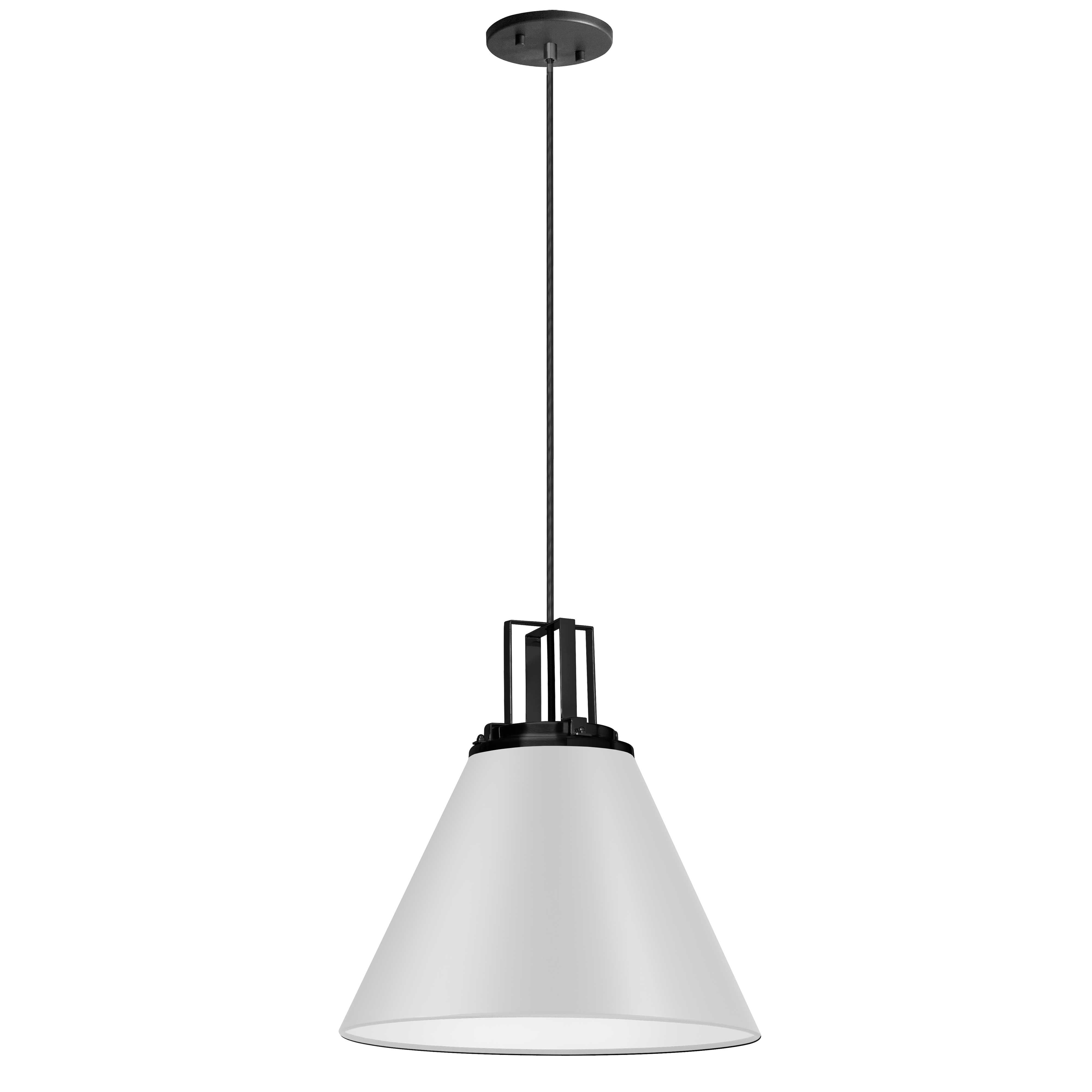 Sleek lines and eye-catching detail create the high fashion contemporary style of the Sonus family of lighting. Color variations give it several different moods from chic monochromatic black to captivating contrasts. The all metal construction begins with a simple cord drop, and a squared linear element at the top, contrasting the longer, curved lines of the tapered drum style shade. It's a contemporary look inspired by classic lighting designs. Sonus lighting adds an undeniable note of luxury to kitchens, dining rooms and main hallways.