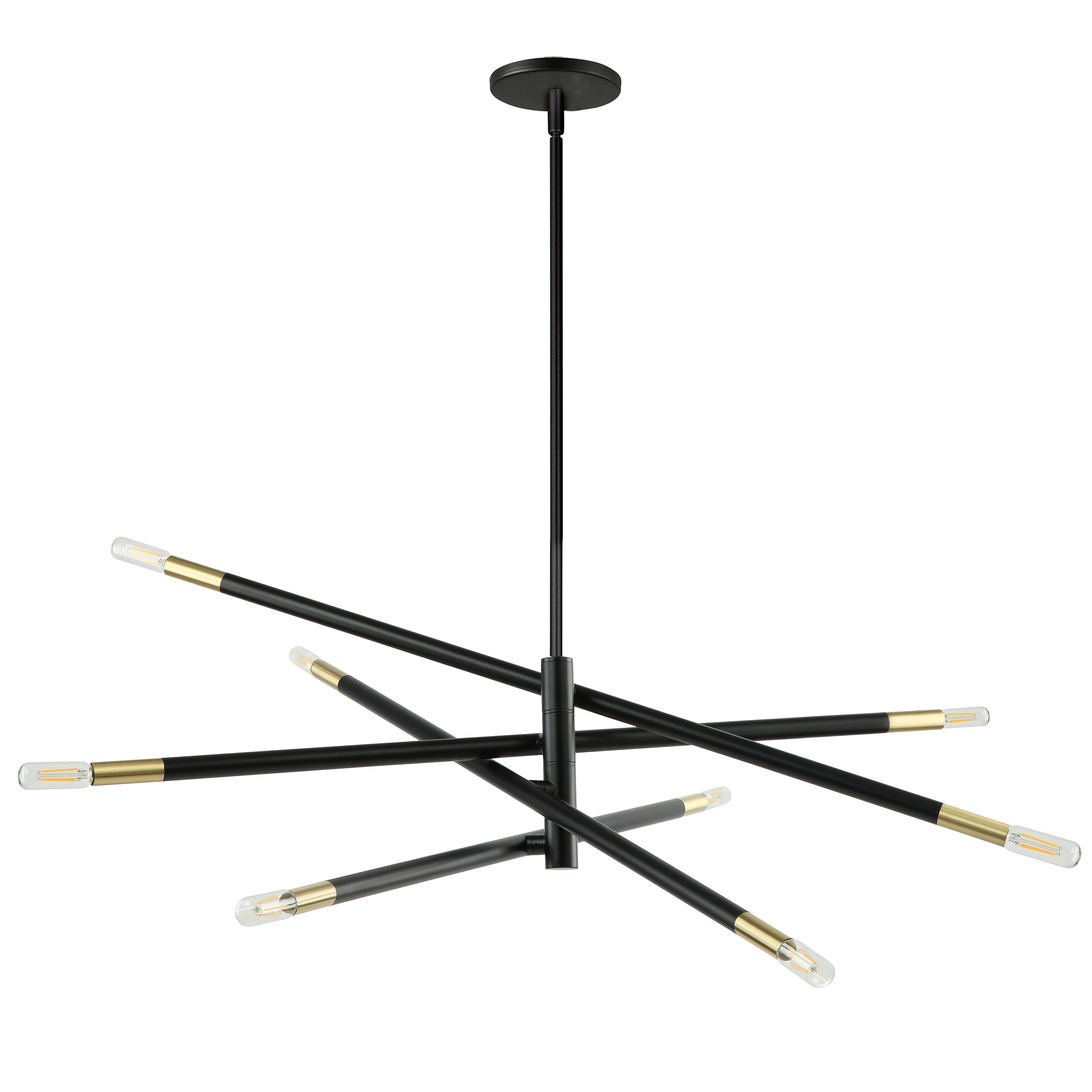 The Wand family of lighting is based on a beautifully simple concept  classic linear design. The look is modern, but with a nod to the traditional motifs of mid-century modernism and even early 20th century forms. The frame is crafted in metal with either straight or elegantly curved arms in stylish matte black finish with optional aged brass accents. It's a look with inherent drama and adds a note of undeniable luxury to your fashionable modern neutrals or bright palette. Wand lighting is versatile, and suitable for most rooms of your home from the foyer to bedroom.
