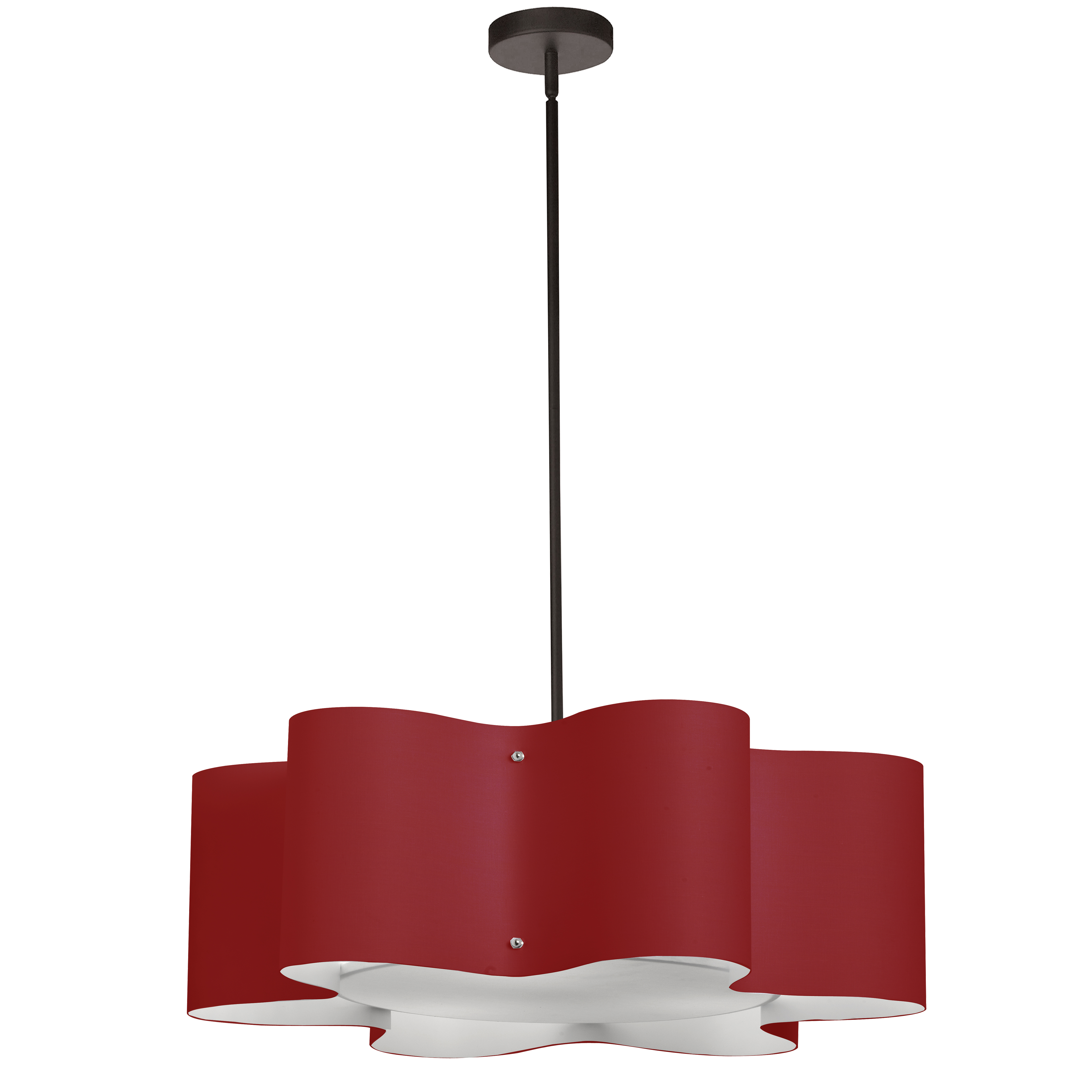 Youll add a bold and dramatic note to any room with the eye catching Zulu family of lighting. The design features a unique shade with six rounded edges over a circular fixture for a singular look.  The Zulu lighting design has elements of Pop Art appeal and will add a distinctive finish to any contemporary room from the kitchen to the bedroom and back to the living and dining rooms. Custom colour options include black and red shades in addition to neutral white for pendant lighting that adds much more than light to your home.